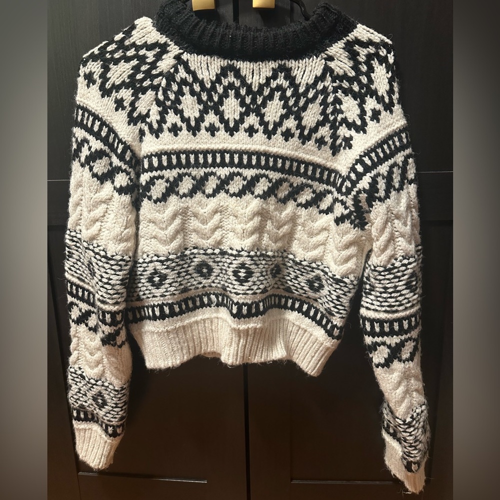 Zara| Black and White Patterned Women's Sweater